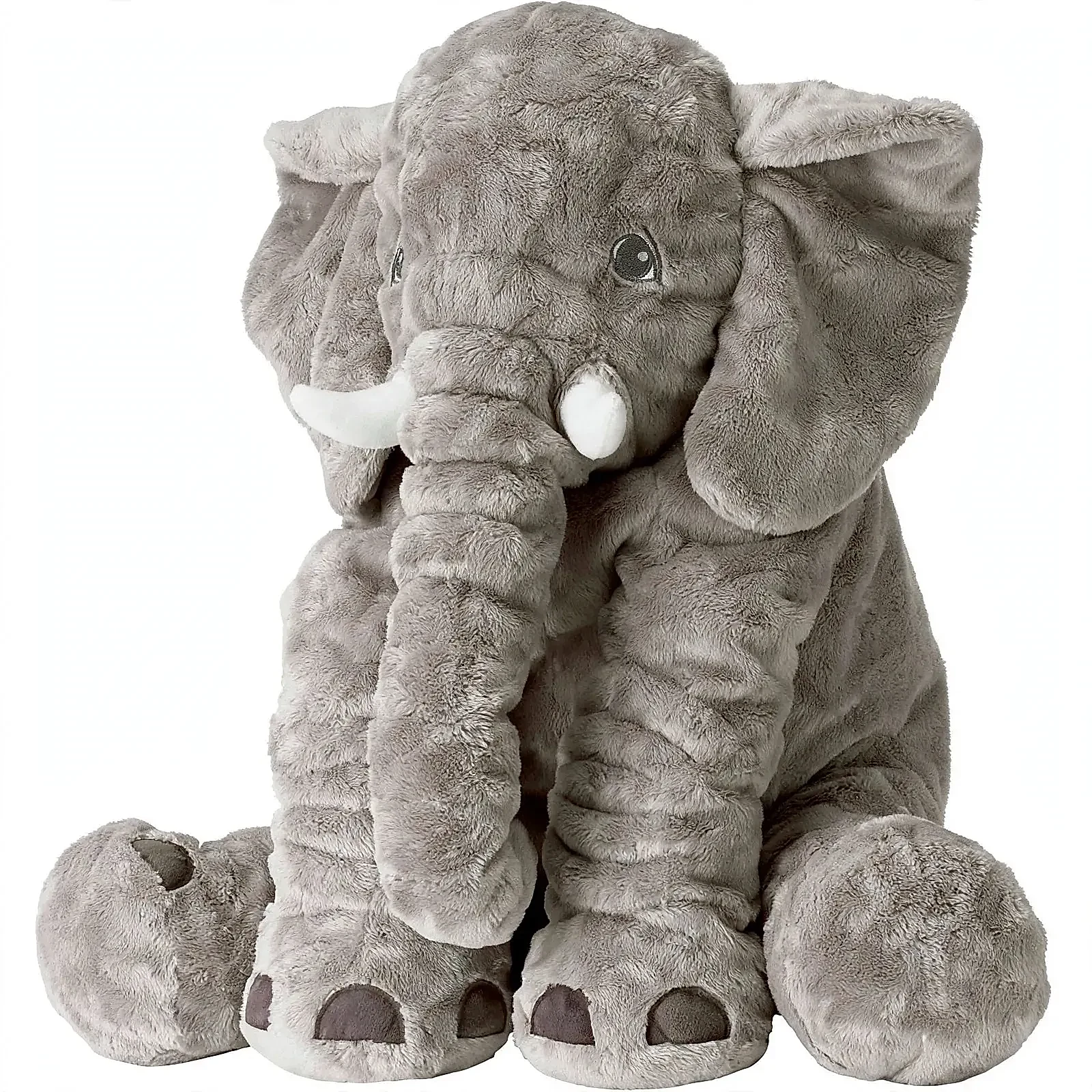Elephant Plush Pillow – Soft Grey Toddler Cuddle Toy